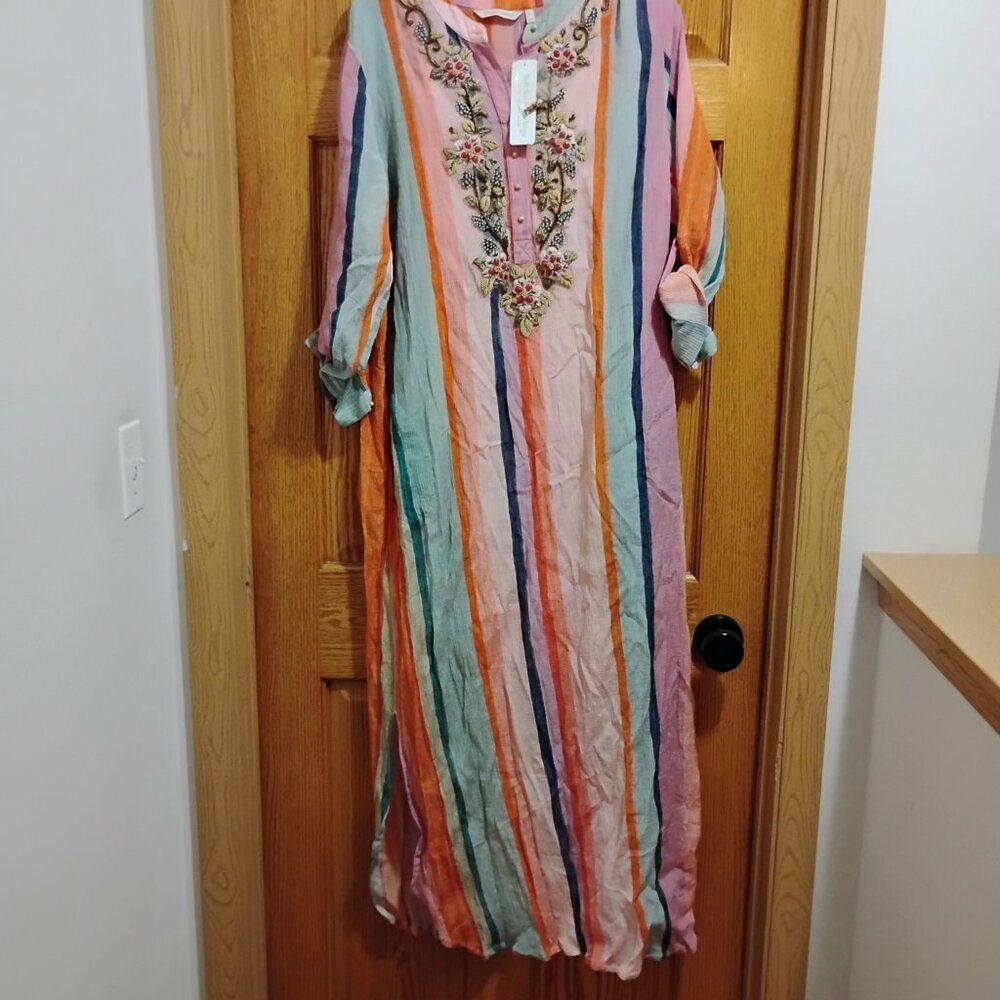 Nwt Soft Surroundings Icon Stripe Aruba Caftan Dr… - image 3